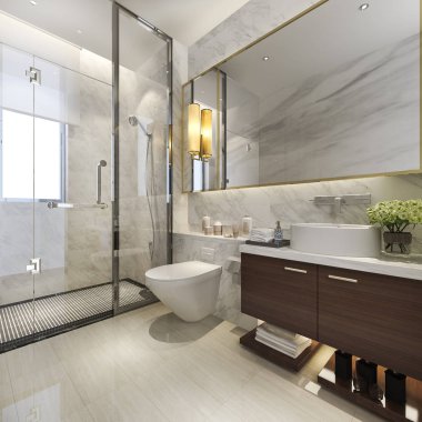 Lüks ile 3D işleme modern banyo dekor çini