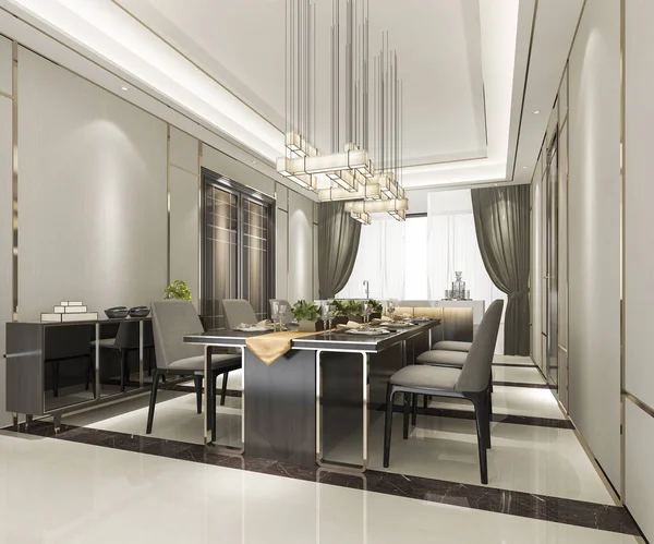 Rendering Modern Luxury Dining Room Chandelier — Stock Photo, Image