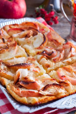 Sonbahar elma ile seçici odak bisküvi