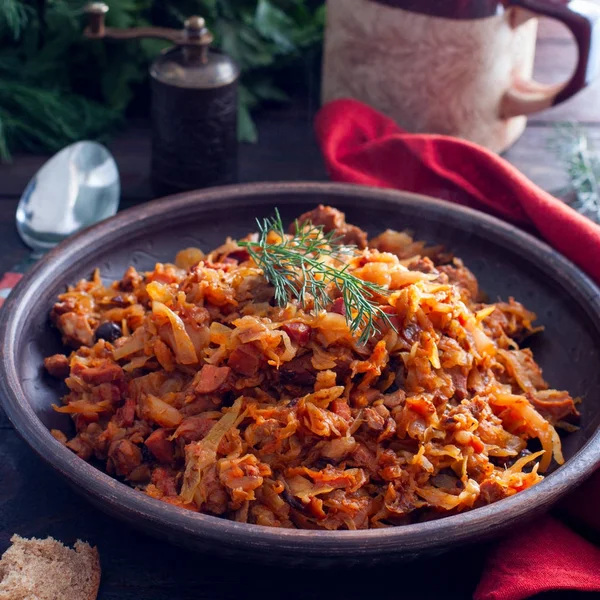 Antiguo bigos tradicional polaco, cuadrado — Foto de Stock