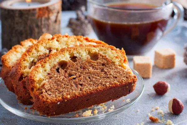 Torta de chocolate y nuez "Ufa", horizontal — Foto de Stock