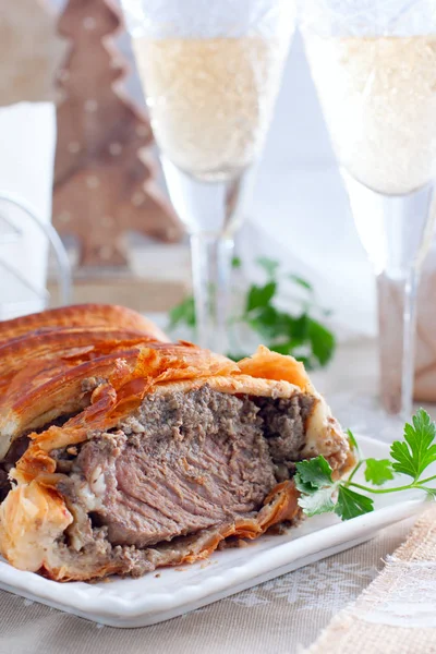 Advent oluşturma, seçici odak olarak Beef Wellington
