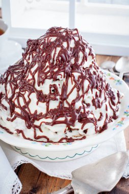 Ekşi krema, seçici odak ile Pancho pasta