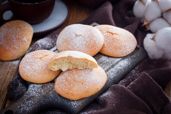 Soft homemade kefir dough cookies, selective focus