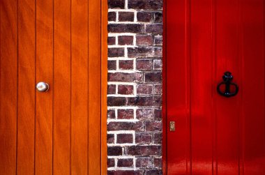 Neighbouring Colorful doors clipart