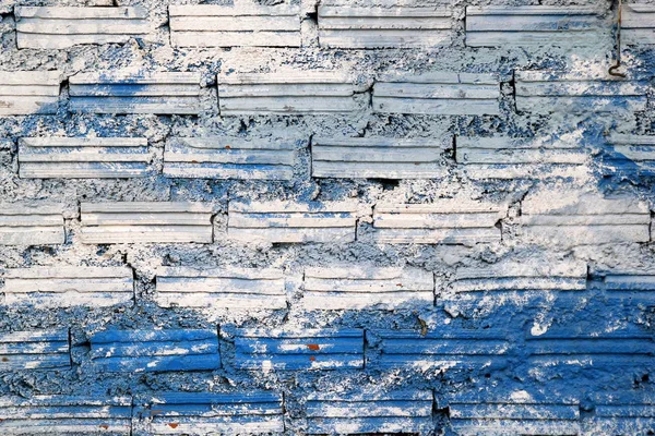 Pared blanco-azul de ladrillos para el fondo . — Foto de Stock
