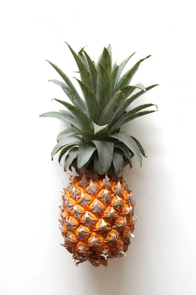 Un primo piano di ananas sullo sfondo bianco . — Foto Stock