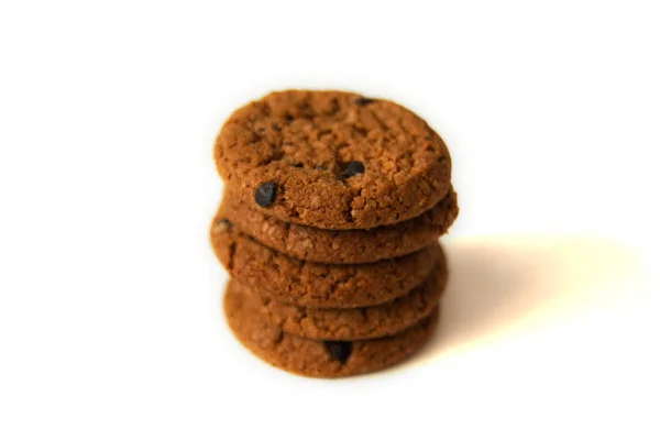 Biscoitos de aveia no fundo branco . — Fotografia de Stock
