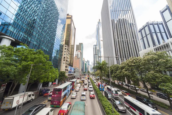 Hong Kong Coches y Taxi Tráfico —  Fotos de Stock