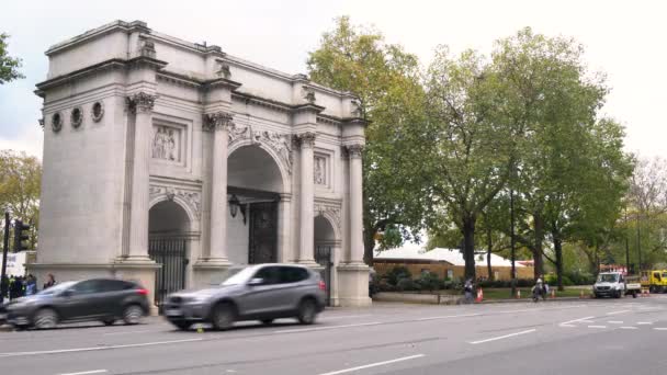 Marble Arch Hyde Park Oxford Street London Ngiltere Kasım 2017 — Stok video