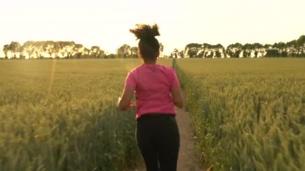 Clip Vidéo Belle Race Mixte Saine Afro Américaine Fille Adolescente — Video