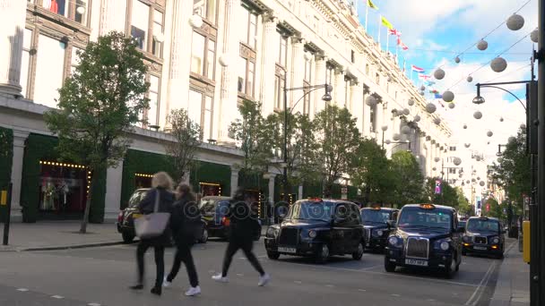 Selfridges Mağaza Oxford Street Londra Ngiltere Kasım 2017 Video Trafik — Stok video