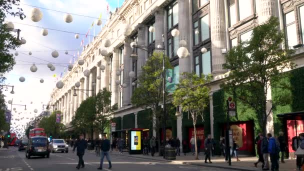 Selfridges Department Store Oxford Street London Inglaterra Noviembre 2017 Video — Vídeo de stock