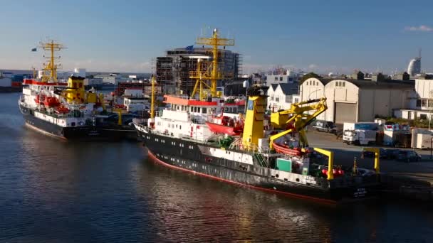 Bremerhaven Harbour Octubre 2016 Clip Del Lapso Tiempo Del Día — Vídeo de stock