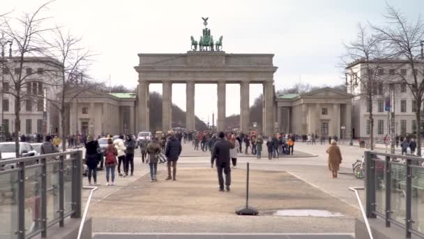 Time Lapse Porte Brandenburg Pariser Platz Berlin Allemagne Février 2020 — Video