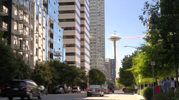 Blick Sexth Avenue Seattle Washington Usa Juli 2019 Kreuzung Bell — Stockvideo