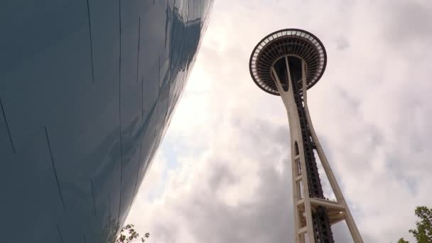 Space Needle Sattle Washington Usa 2019年8月1日The Space Needle Museum Popular — ストック動画