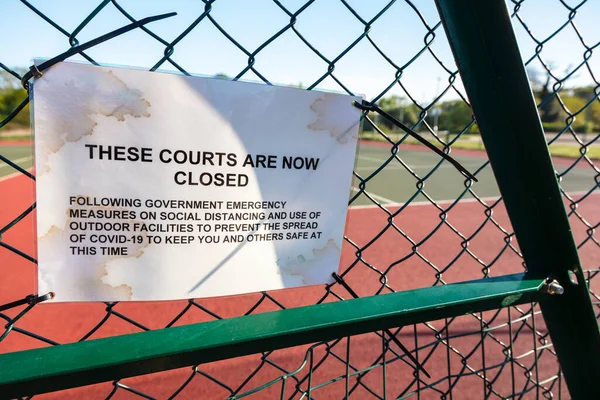 Courts Tennis Fermés Raison Coronavirus Covid Pandémie — Photo