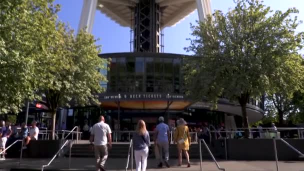 Tilt Space Needle Seattle Washington Usa Août 2019 Inclinez Vous — Video