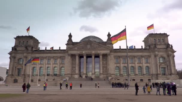 Reichstag Building Berlin Niemcy Luty 2020 Wideo Reichstagu Lub Budynku — Wideo stockowe