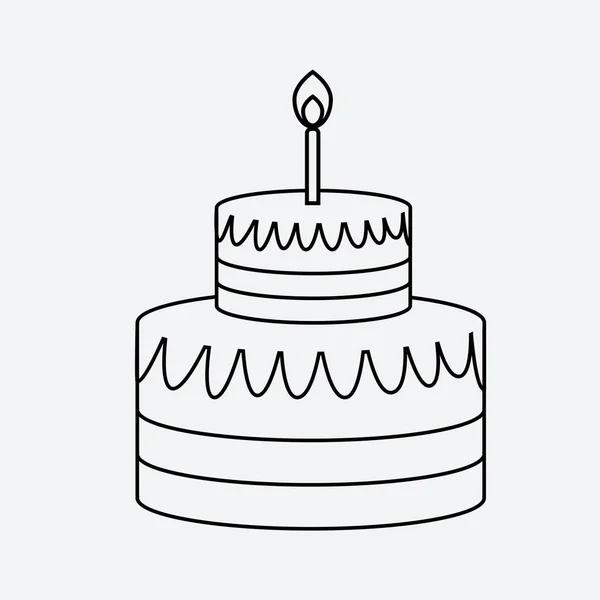 Линейный значок торта минимальный плоский стиль — стоковый вектор