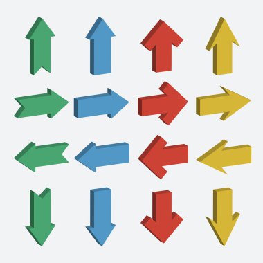 Vektör farklı rengini ok simgesi ayarla