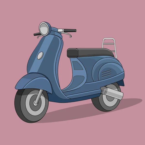 Scooter de bande dessinée rétro style plat — Image vectorielle