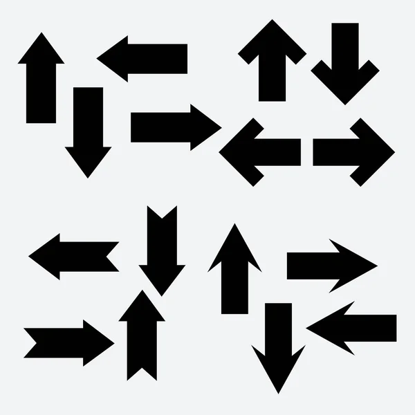 Vector set van verschillende zwarte pijl — Stockvector