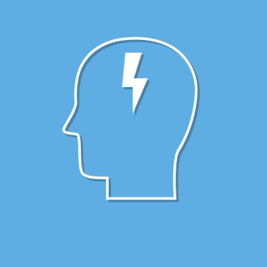 Simgesi Beyaz kağıttan kesilmiş, beyin fırtınası