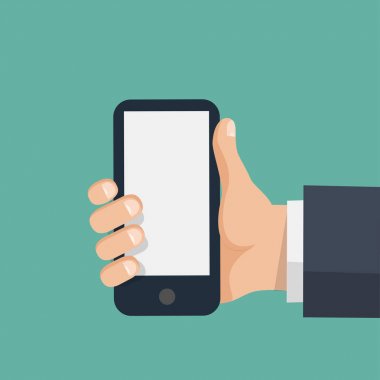 El ile boş perde smartphone tutar