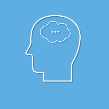 İnsan aklının simgesi beyaz kağıt kesme