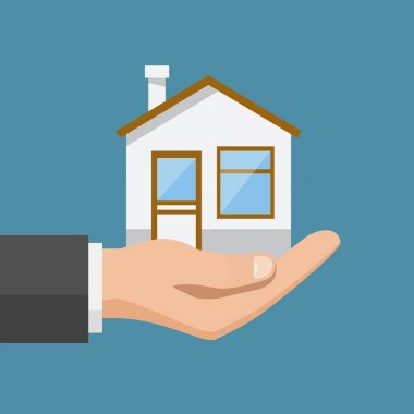 Emlak teklif, bir ev tutarak işadamı