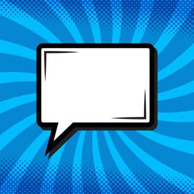 Retro düşünme konuşma balonu Pop Art comic stilinde mavi