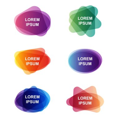 Vektör set renkli farklı şekiller soyut afiş