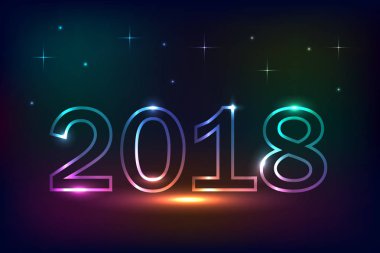 2018 yılbaşı tasarım, neon ışıkları etkisi