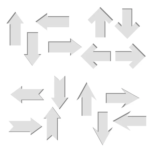 Векторный набор бумаги вырезать стрелки, прямой формы — стоковый вектор