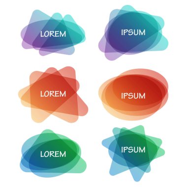 Vektör toplama renkli farklı şekiller soyut afiş