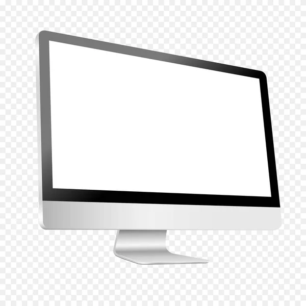 Monitor de computador realista isolado em fundo transparente — Vetor de Stock