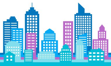 Renkli cityscape arka plan, modern mimari