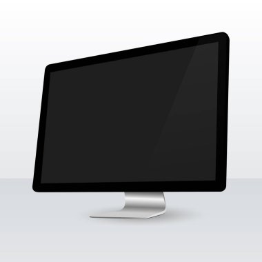 Gerçekçi bilgisayar monitörü modeli. İzole bilgisayar ekranı