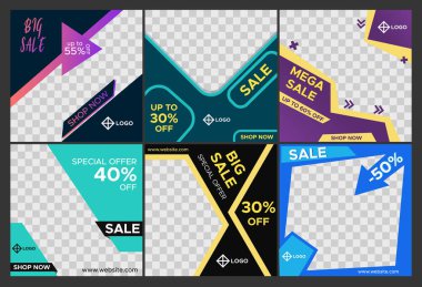 Düzenlenebilir sosyal medya satış şablonları. Modern promosyon karesi