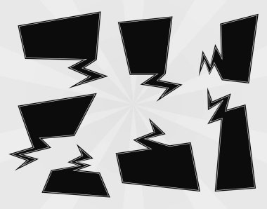 Konuşma baloncukları hazır. Siyah çizgi roman tarzı. 