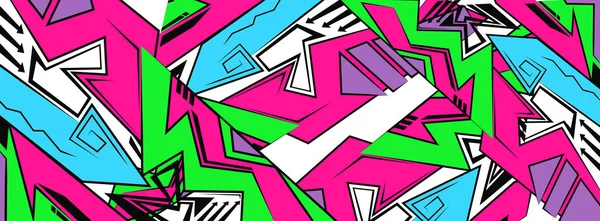 Achtergrond, graffiti tekenstijl, behang, abstract geometrisch f — Stockvector