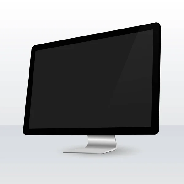 Simulación realista del monitor de PC. Pantalla aislada del ordenador — Vector de stock