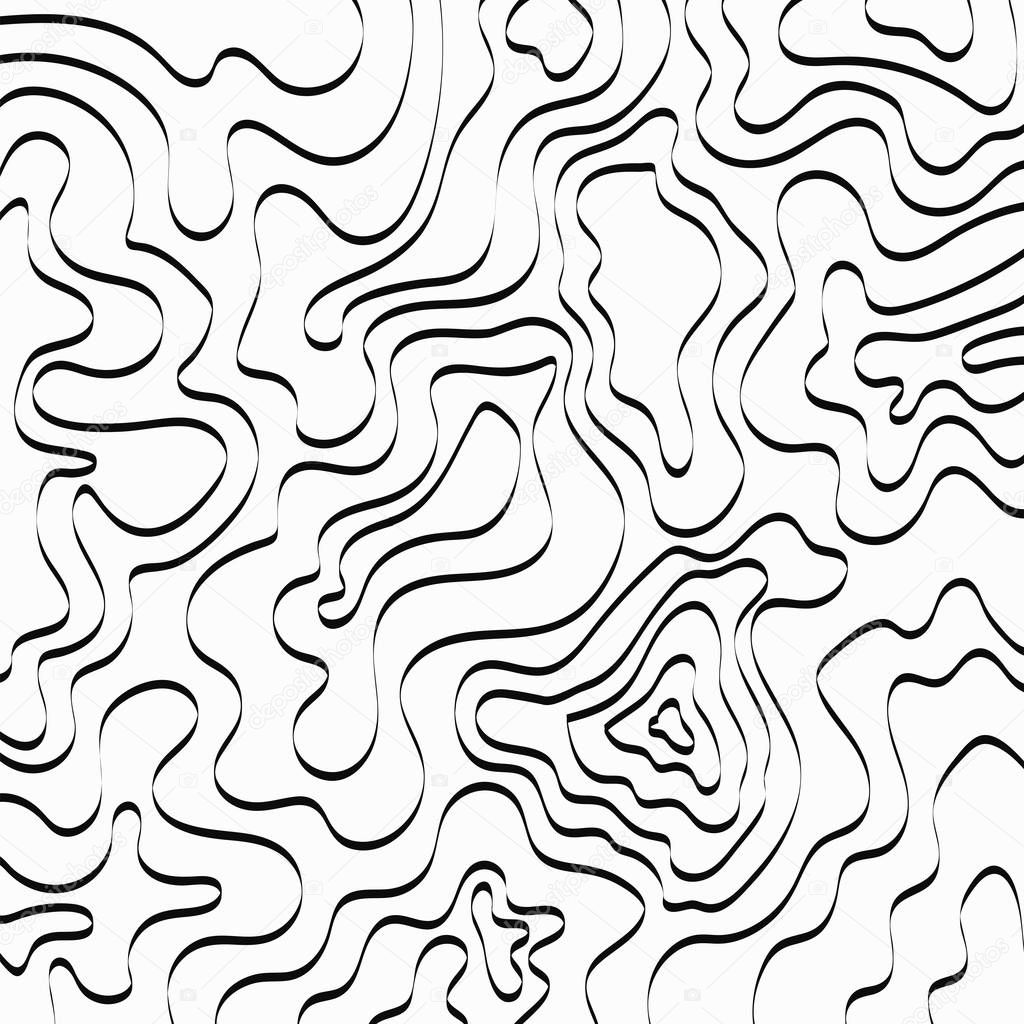 Monochrome linear liquid abstract background, design fluid wallp