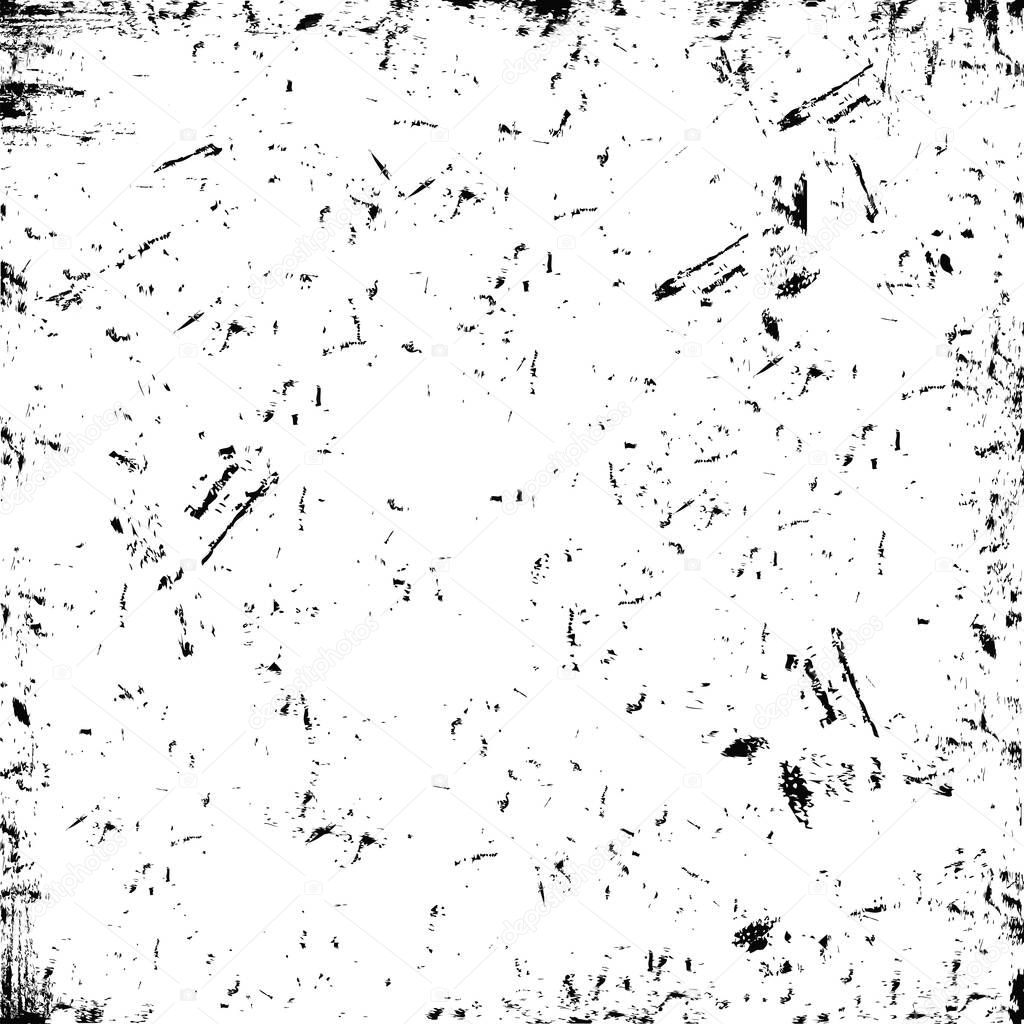 Grunge textured monochrome abstract vector background. Texture template,urban scratched wallpaper. Retro vintage dirty effect with grain