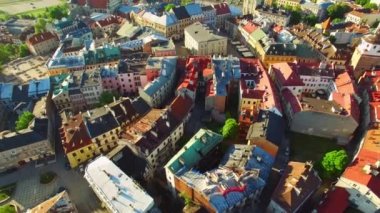 Lublin - eski şehrin havadan gördün