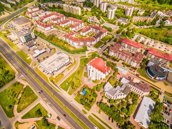 Landscape with a bird's eye view of the city of Lublin in Poland