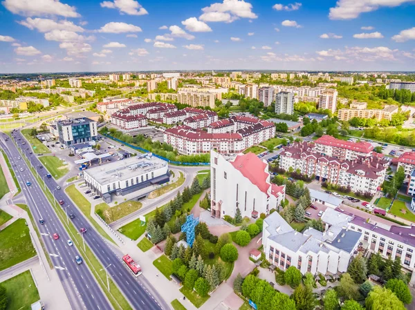 Lublin - uçak fotoğraflar. Havadan görüldüğü gibi kilise Sokağı John Paul II.