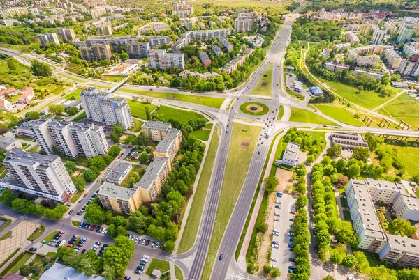 Lublin - uçak fotoğraflar. Sokak John Paul II havadan gördün Lublin.